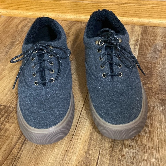 Sperry dark gray wool Top-Sider Striper Storm Cvo Seacycled sneakers size 12 - Picture 2 of 12